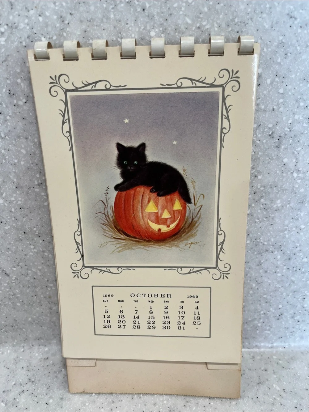 Vtg 1969 Marjorie M. Cooper Kitten Kalendar MCM Calendar by Gibson HTF **READ**